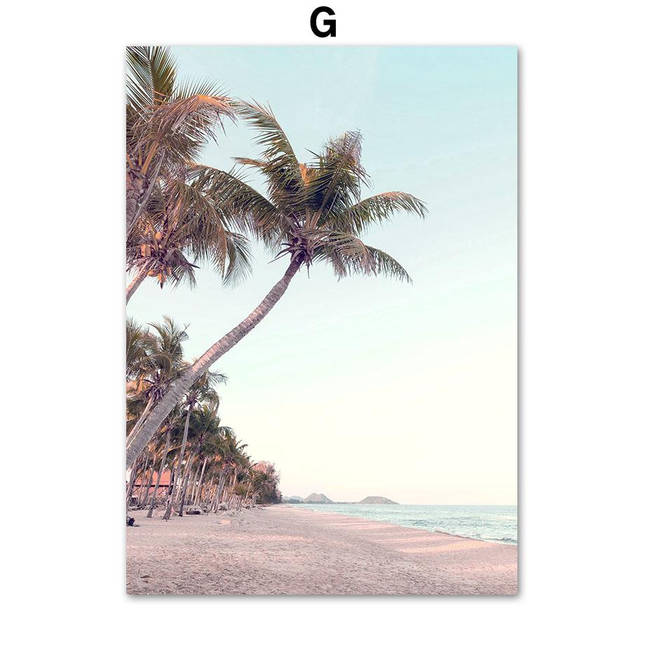 Venice Canal Sakura Beach Palm Tree Door Wall Art Canvas Painting Nordic Posters And Prints Wall Pictures For Living Room Decor