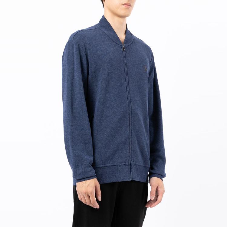 Suéter de Malha com Zíper Frontal Sólido com Logotipo Polo Ralph Lauren Masculino Azul 710842844-002