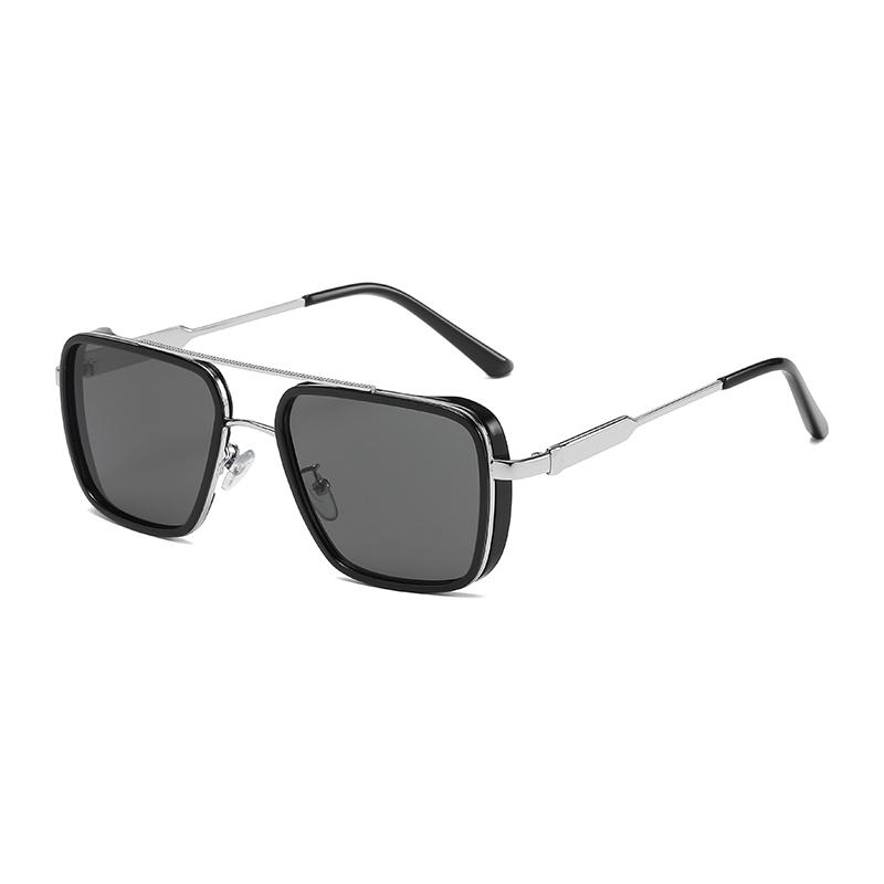 Trendy Metal Square Steampunk Sunglasses Custom Logo  Metal Shades Sun Glasses