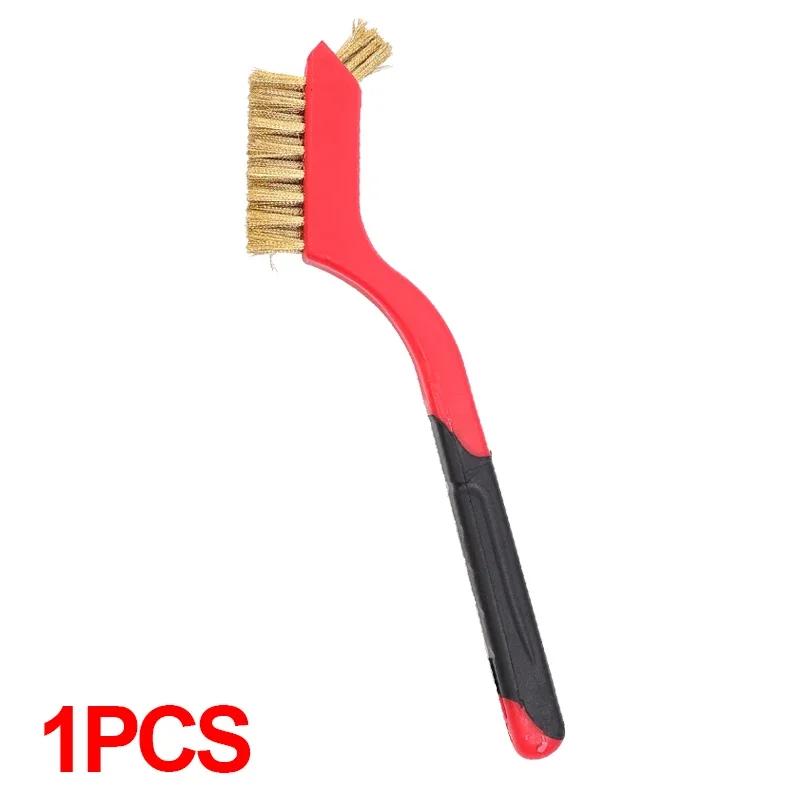 3/1 szt. Szczotka druciana do czyszczenia Włosie nylonowe/mosiężne/ze stali nierdzewnej Szczotka do szorowania rdzy, brudu, farby Narzędzia do czyszczenia kuchenki gazowej
