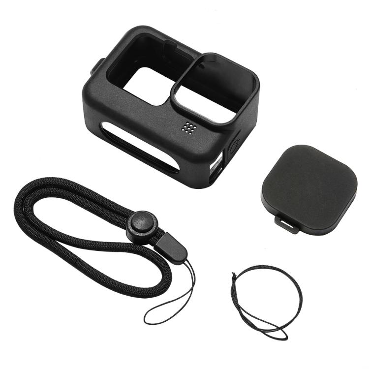 PULUZ pro GoPro HERO12 Black /11 Black /10 Black /9 Black Silikonový ochranný kryt pouzdra s popruhem na zápěstí a krytem objektivu