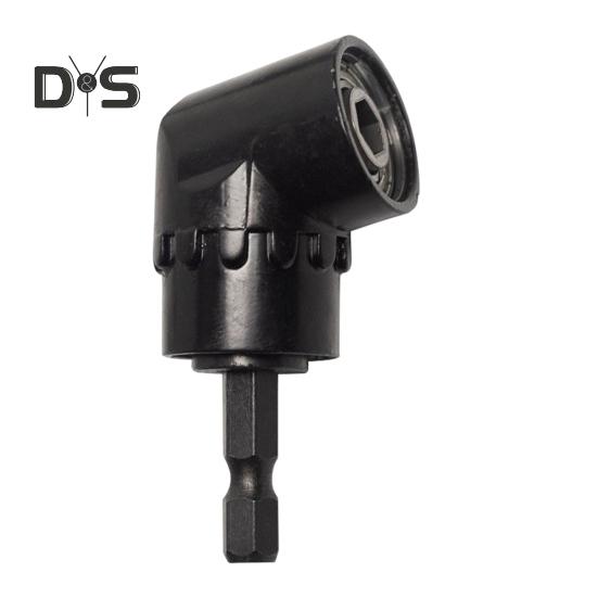 

105-градусный угловой адаптер для дрели, универсальный, устойчивый к коррозии, простой в установке, вращающийся шестигранный хвостовик, угловая насадка для дрели Short чёрный