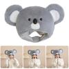 Halloween Koala Furry Hat Headgear Plush Head Cover for Masquerade Halloween Plush Cartoon Hat Headgear