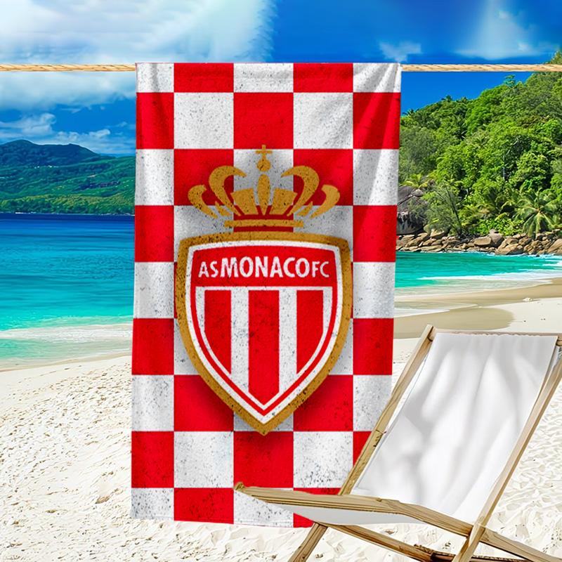 Monaco Football Club Printed Beach Towel, Super Soft Microfiber, Perfect Gift Birthday, for Pool, Beach, Travel, for Family and Friends