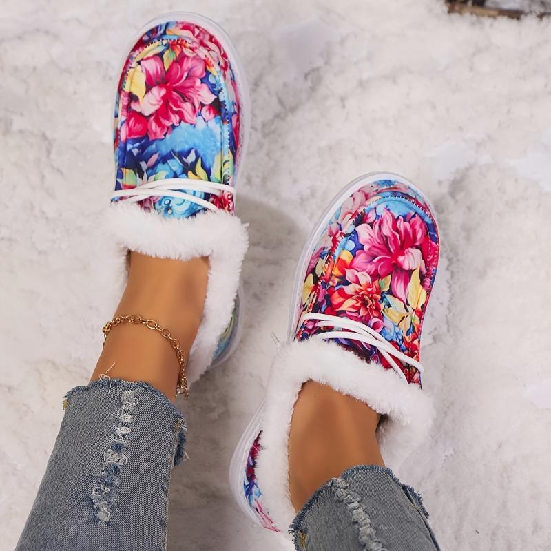 

Women s Plus-Size Color-Block Canvas Cotton Shoes - Fleece-Lined, Lace-Up, Comfortable, New Winter Style for 2025, In Stock on Amazon for Halloween 43 червоний