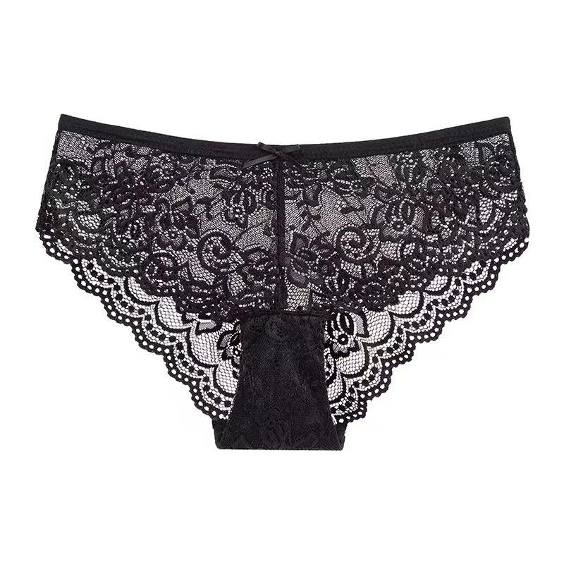 1 Pc/ Lot ! Lace Panties Underwear for Women Sexy Lingerie Transparent Hollow Out Briefs Solid Color Ladies Underpants S-XXL