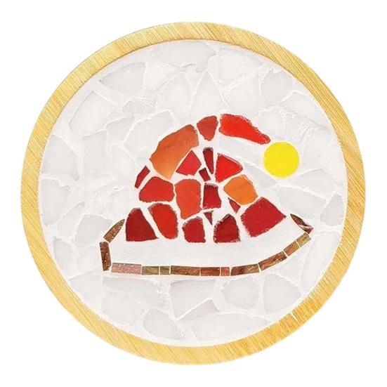 Handmade Christmas Present Ideas Mosaic Coaster DIY Kit, Festive Art Santa Wreath Acrylic Tile Supplies Snowman Pattern, Craft Kit for Adults, Holiday