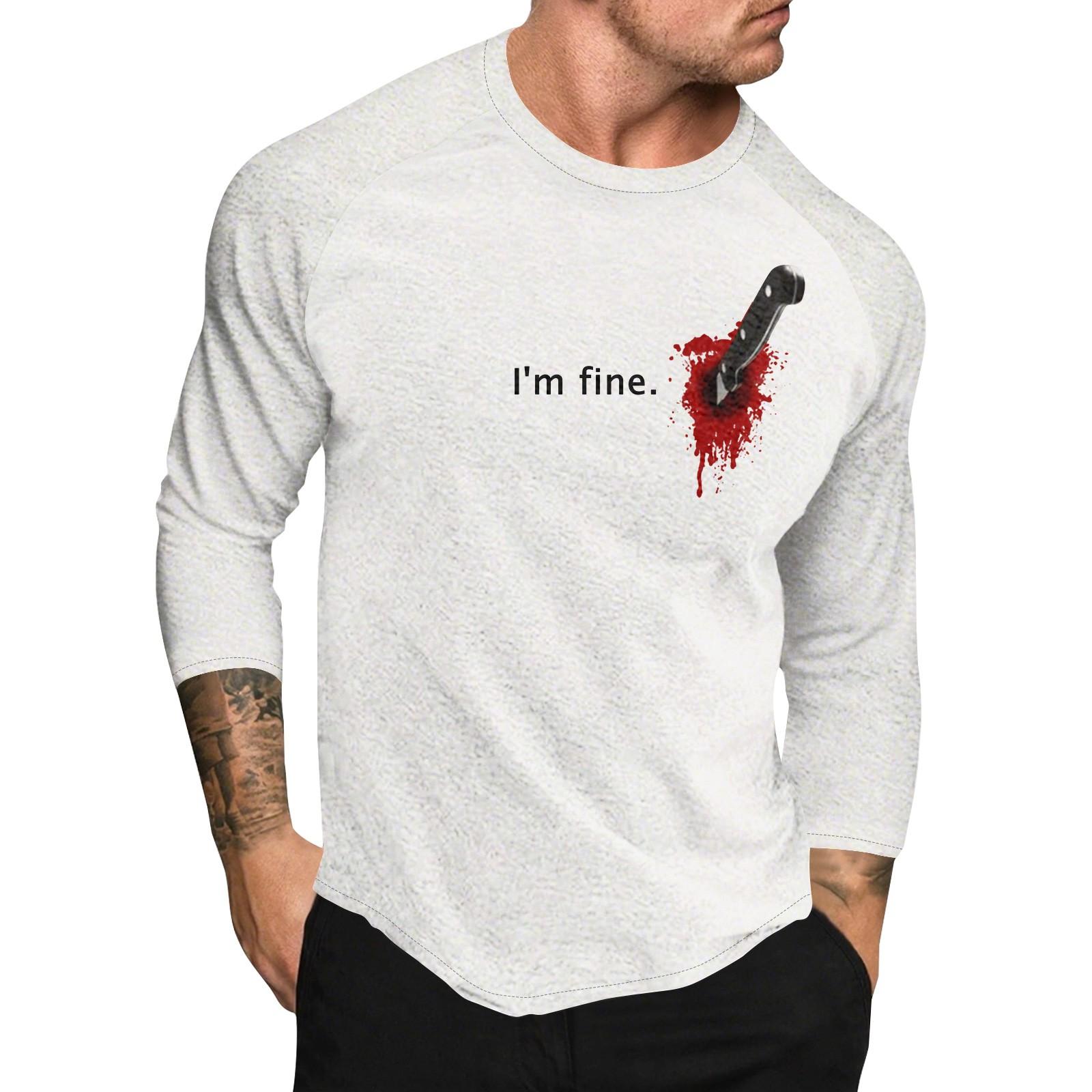 

Мужской топ с длинным рукавом реглан с принтом на Хэллоуин XXL винный