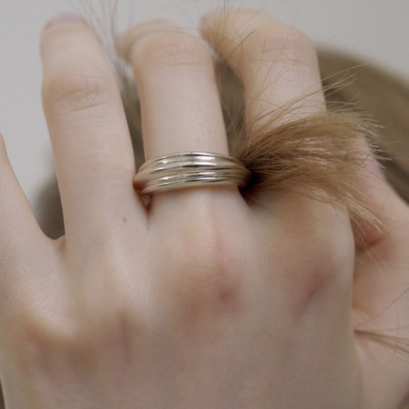 

ovbeige [VEI] 925silver FLOOR VOLUME RING GOLD