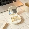 Kawaii Checkered Bow Decor Contact Lens Holder Multicolor Mini Portable Daily Lens Care Case