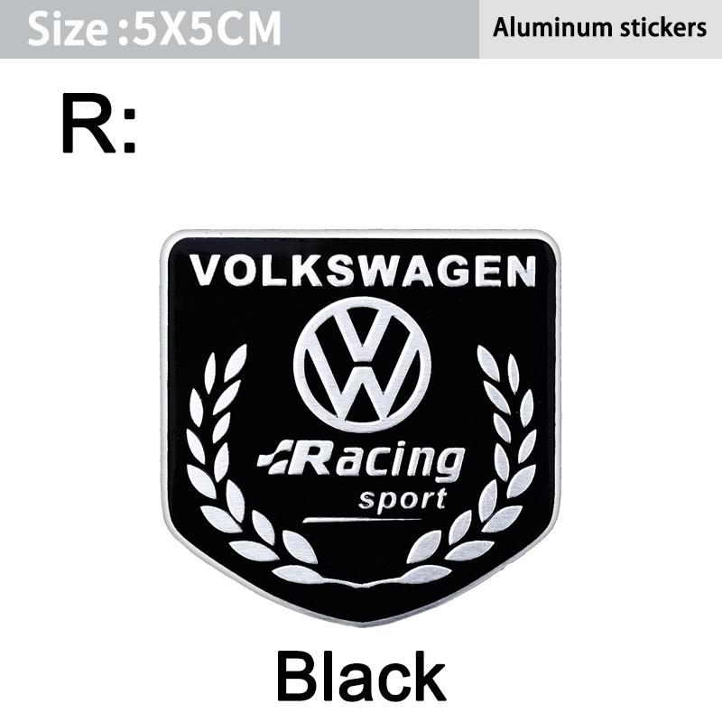 For VW Volkswagen Jetta MK5 Golf 1Pcs Car Styling Aluminum Alloy Badge Sticker For Volkswagen GTI R-Line R Polo Golf Passat Scir