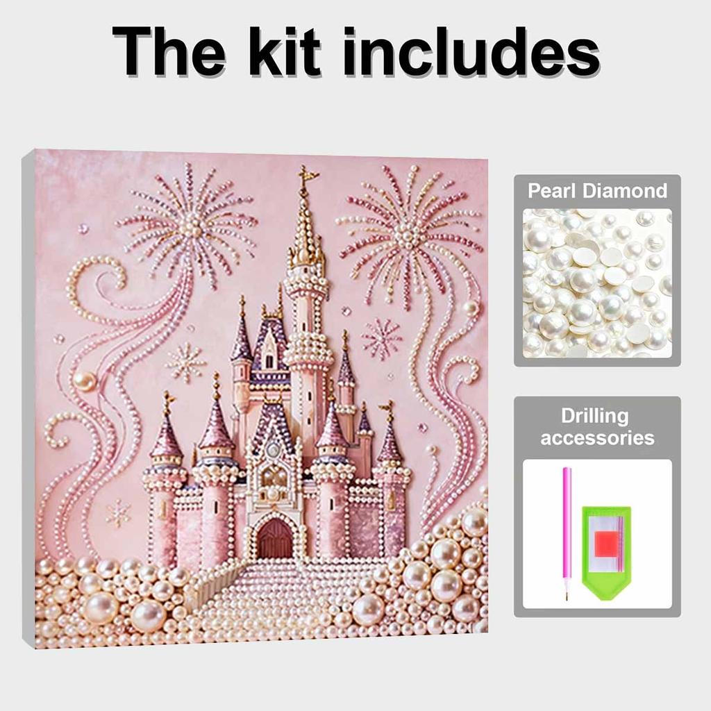 Schloss Voll 5D DIY Perlen Edelstein Kunst Diamant Malerei Kits für Erwachsene/Anfänger Geschenkidee Heimdekoration 15,7x15,7 Zoll