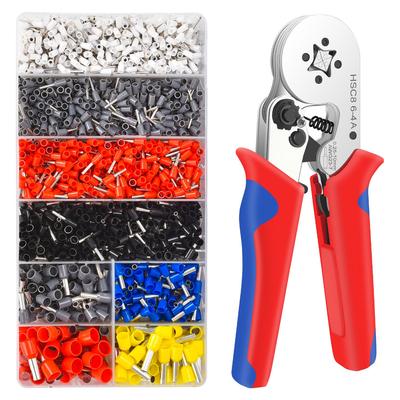 HSC8 6-4A European Style Ratchet Crimping Pliers Terminal Set - Labor-Saving Cold Crimping Tool Box