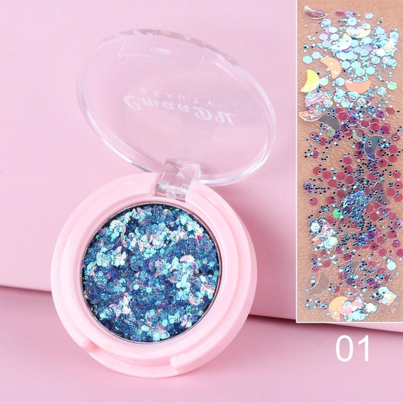 Monochrome Glitter Powder Sequin Eyeshadow Pentagram Moon Fragment Powder