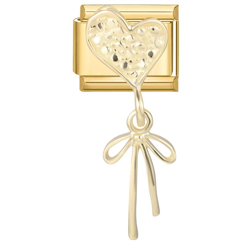 Wholesale Heart Butterfly Bow Flower Chain Pendant Golden Italian Charm Fit 9MM Stainless Steel Bracelet Women DIY Jewelry Gift