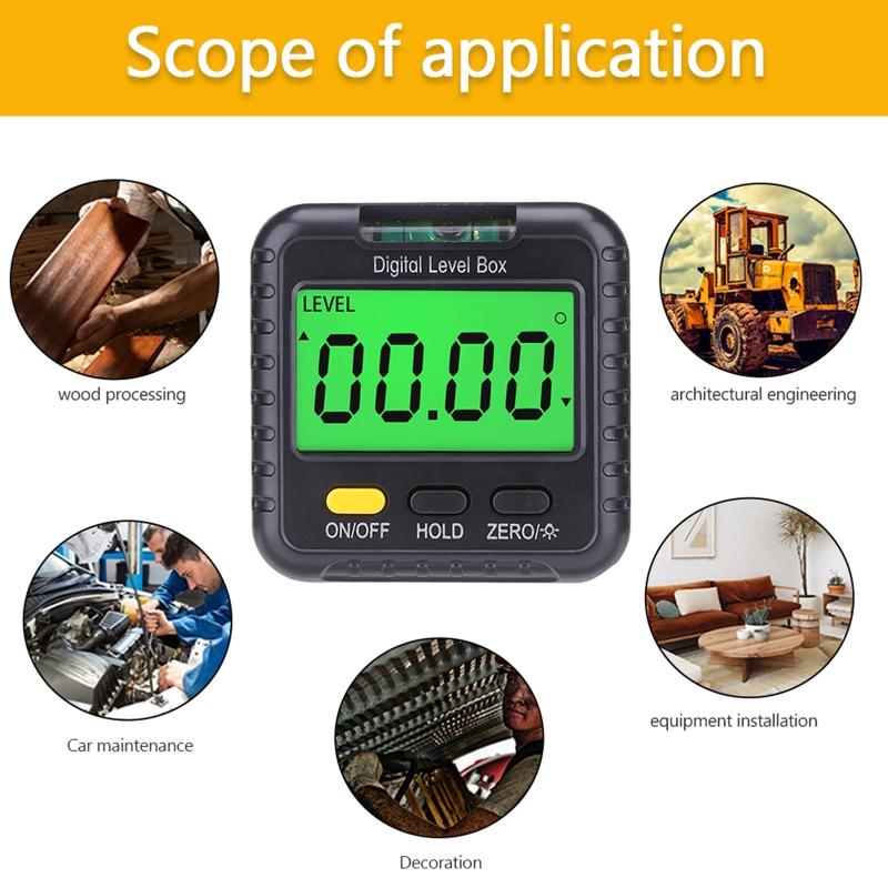 Magnetic Digital Angle Finder Protractor Inclinometer Mini Digital Level Angle Gauge Fast & Stable Measurement Tool