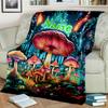 1PC Custom Name Mystical Mushroom Forest Flannel Blankets Patterns Throw Blanket All-Season Soft Gift for Couch, Bed, Camping Gifts