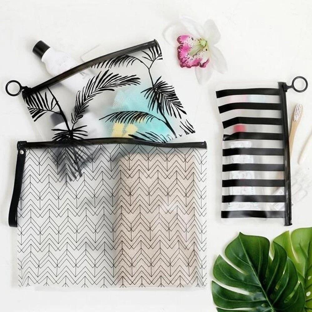 3 Size PVC Clear Pencil Bags Makeup Pouch Zipper Toiletry Holder Pencil Pen Case Cosmetic Bag Small Paper Envelope Pen Bag