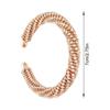 Sparkling Rhinestones Threaded Round Open Bangle Bracelet Adjustable Metal Wrist Jewelry Gift For Women Lady