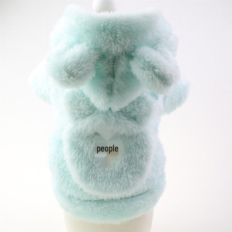 

Bei Pet Fleece-Lined Embroidered Dog Sweater: Autumn/Winter Two-Legged Teddy Apparel Large