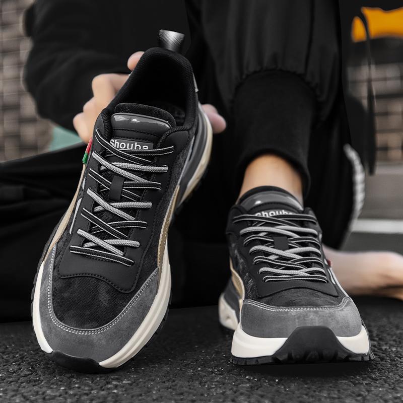 Winter Men's Shoes Fur Warm Casual Shoes Luxury Platform Shoes Light Anti-slip Sports Shoes Comfortable Outdoor Trainer Race Run