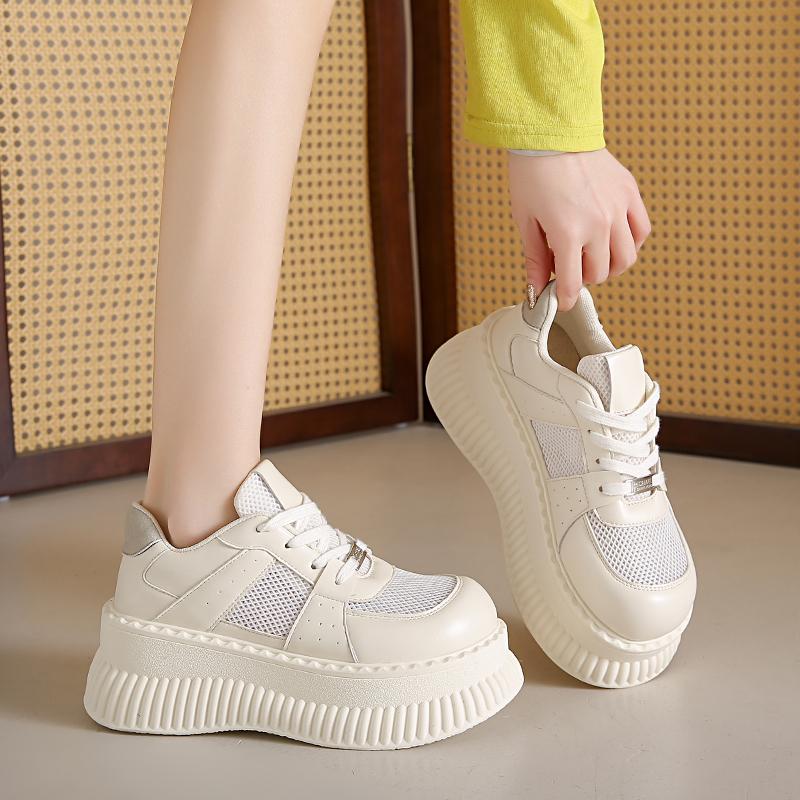 Fashion 2025 New Outdoor Mesh Women's Vulcanize Shoes Platform Breathable Hot Sale Lace Up Women Sneakers Versatile Ladies Casual Shoes