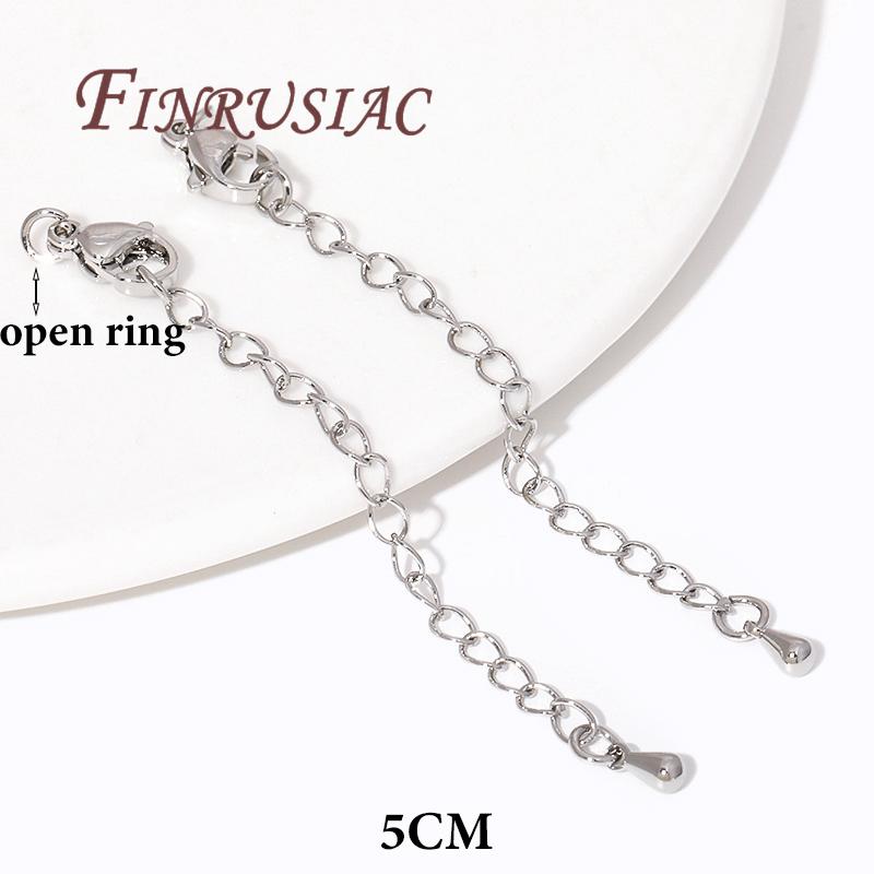 2/5/10Pcs 18K Gold Color Extension Extended Tail Chains with Lobster Clasps Connectors For Jewelry Making DIY Bracelet Findings