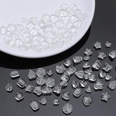 20pcs/bag Special-Shaped Glass Transparent Beads DIY Bracelet Necklace Earrings Jewelry Accessories