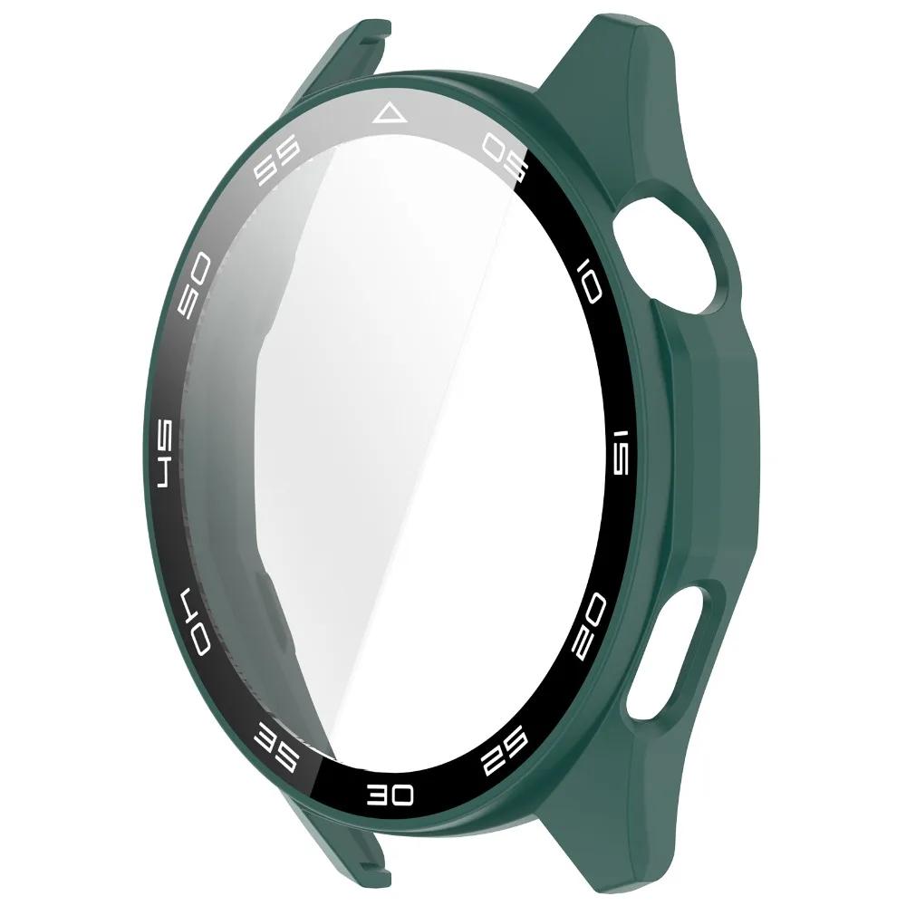 Tempered PC Protective Case Full Coverage Anti-Scratch Screen Protector with Scale 41/46MM Cover Shell for Huawei Watch GT 6