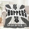 W-West Coast C-Choppers Throw Lightweight 240g Flannel Blanket Soft Skin-friendly for Summer Cooling