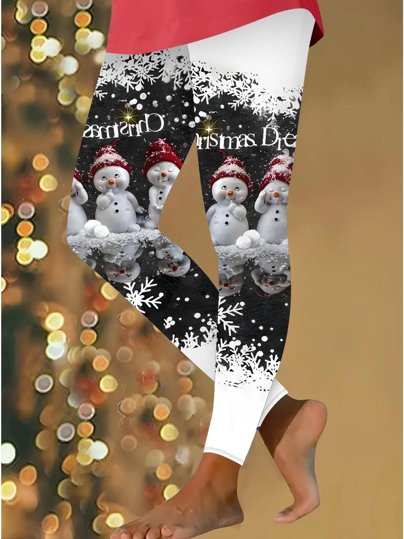 

Женские рождественские леггинсы для йоги с эластичными принтами, фитнес, бег, спортзал, активные штаны XXL серый
