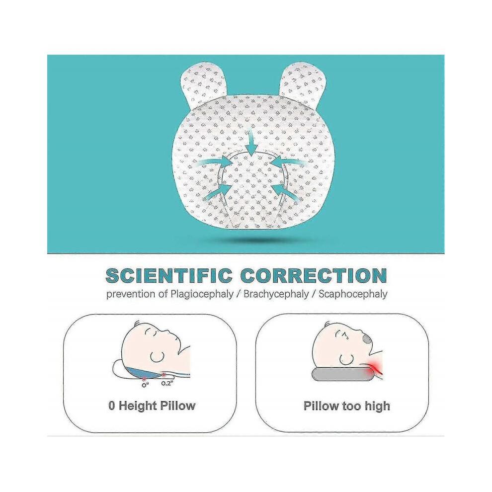 Almofadas Macias para Berço de Bebê Muitar Unissex para Recém-Nascidos Moldagem da Cabeça Suporte para Bebês Dormir Cabeça Almofadas de Dormir com Orelhas de Urso