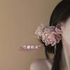 Atmosphere Feather Flower Grab Clip Women's High End French Gentle Peony Hair Temperament Shark Accessories