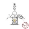 100% Copper Metal Charm Bead Components Bead Components Bible Zircon Cross Jesus Both Hands Pray Compatible With Authentic Original Bracelets High