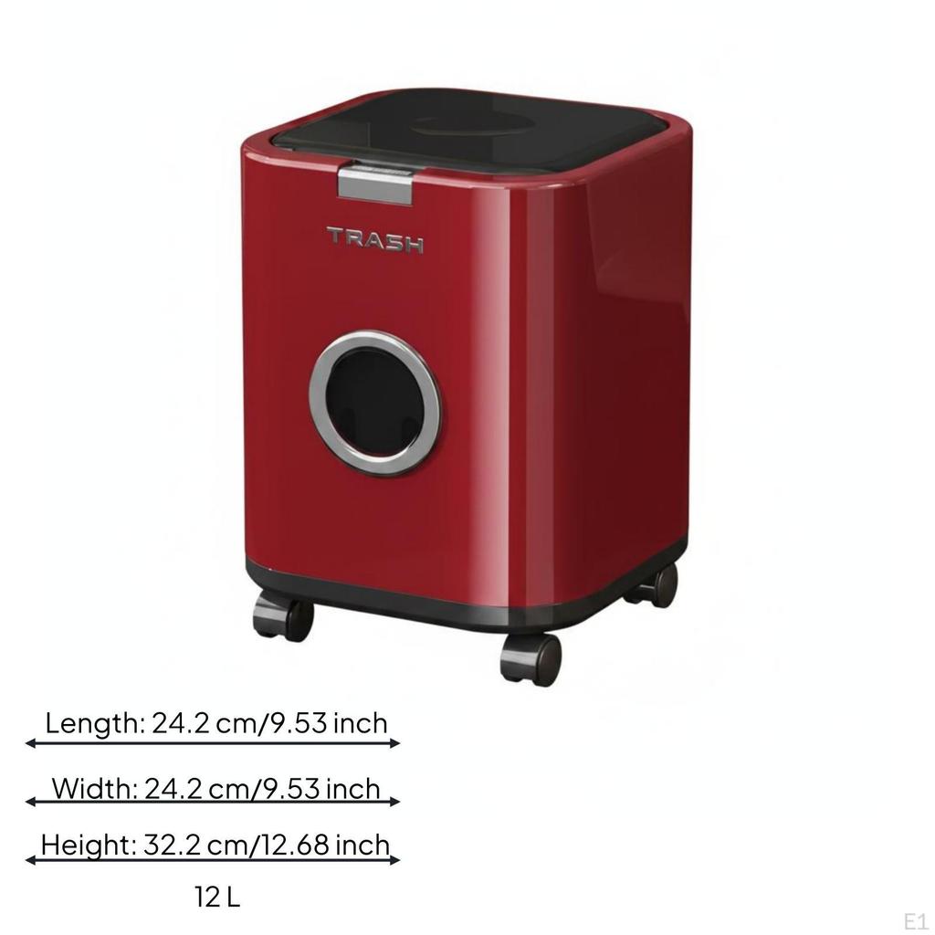 Rolling Trash Stepon Open Lidded Garbage Can Movable Kitchen for Living Room, Bathroom