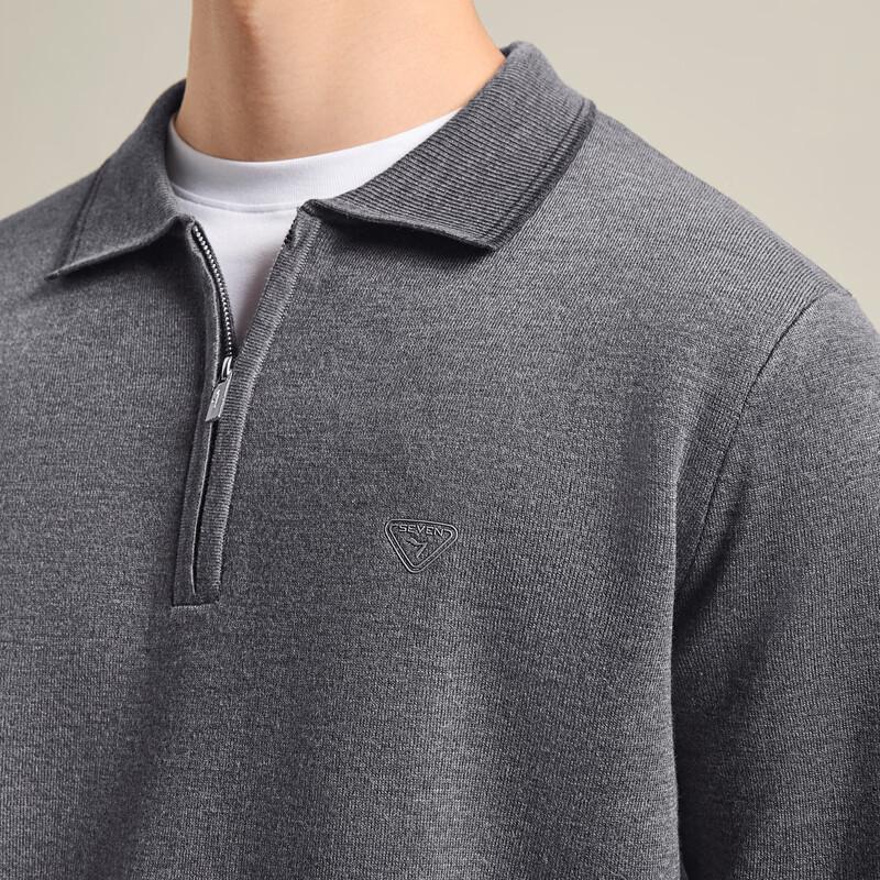 SEVEN Wool-Blend Machine-Washable Polo Sweater
