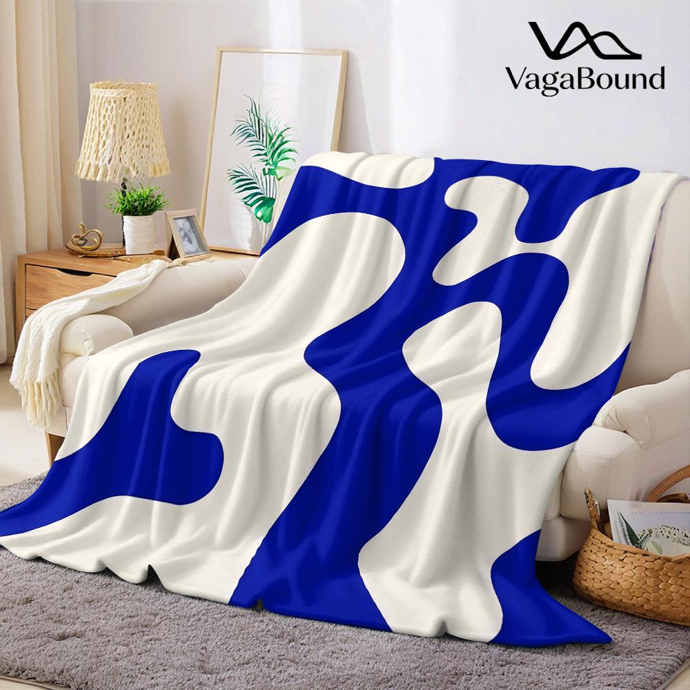 Jmg Household Supplies Unisex Blue Swirls Minimalist Flannel Blanket Warm Soft Halloween Christmas Couch Warm Cozy Decorative Decor Gift For All Season