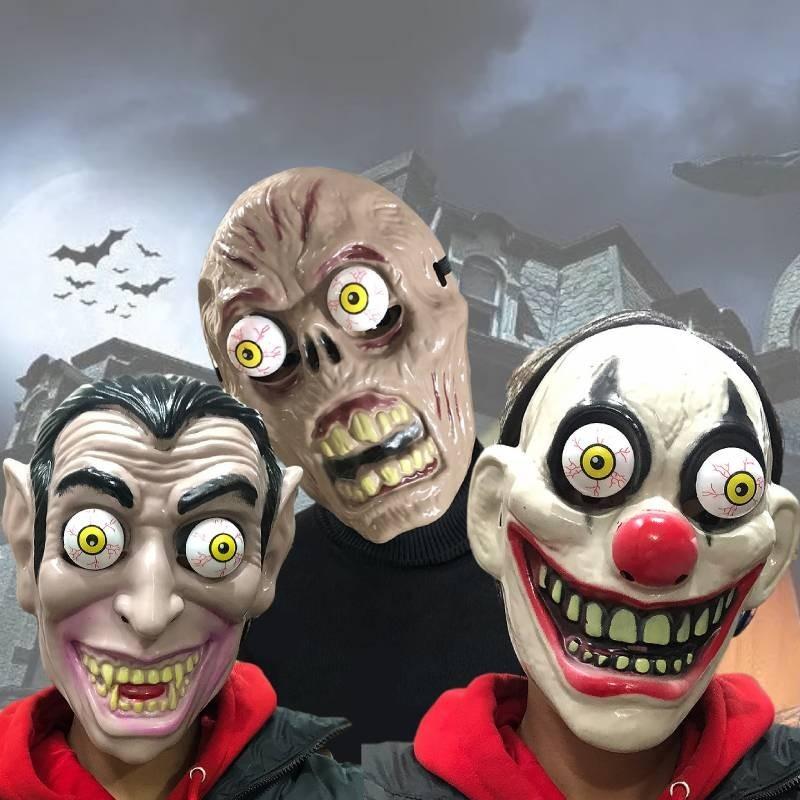Schreckliche Vollgesichts-Clownmaske für Halloween-Partys und gruselige Kostüme, perfekt für Cosplay-Events