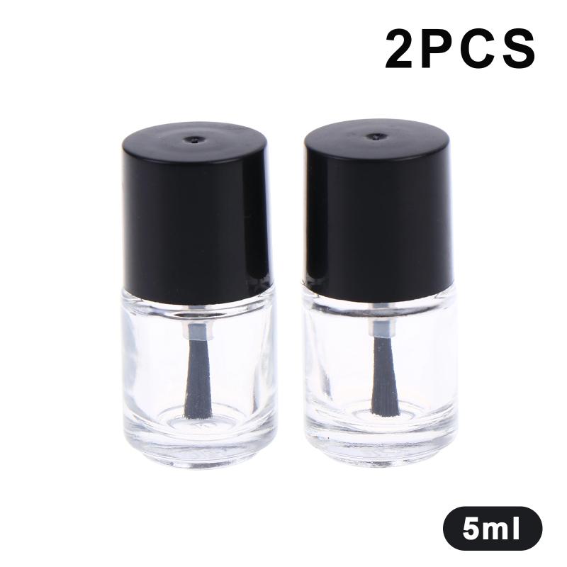 NEW 5/10/12/15ML Empty Clear Glass Nail Polish Bottles With Brush Cap Refillable Containers For Nail Art Lip Golss Liquid Sample