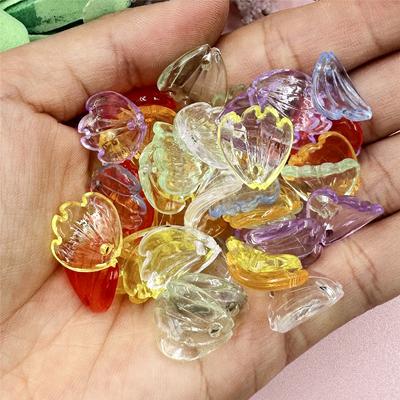 Home Party Supplies Transparent Petal Beads for Earrings Necklace 50pcs/set Pendant DIY Handmade Materials Acrylic DIY Hair Jewelry Accessories
