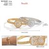 Women's Colored Diamond Copper Bracelet with Inlaid Zircon Flower Texture Bangle for Party Jewelry Gifts