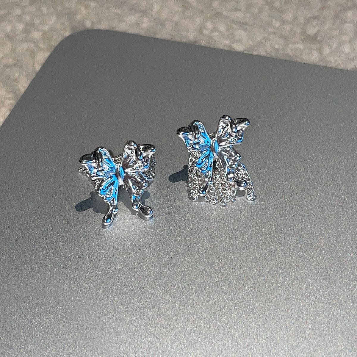 

Универсальные асимметричные серьги-гвоздики в форме бабочек, женские супер феи, милые серьги с бахромой в виде ветра, легкие, роскошные, высококачественные серьги copper