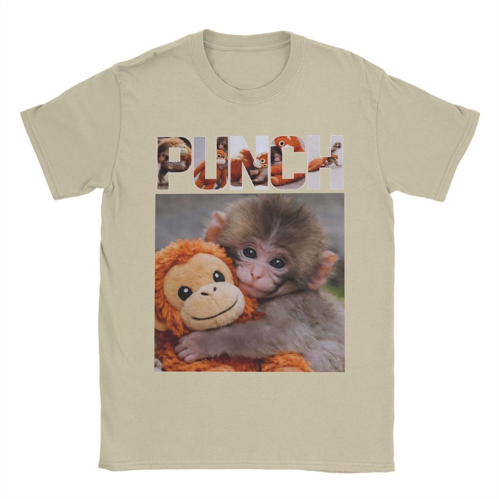 Leisure Punch Monkey Cute TShirts for Unisex Crew Neck Cotton T Shirt Short Sleeve Tees Summer Clothes