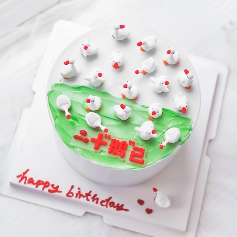 Miniature Geese Cake Decoration 3cm Rubber Duck Cake Ornament For Kids Birthday Baby Showers Anniversary Celebration