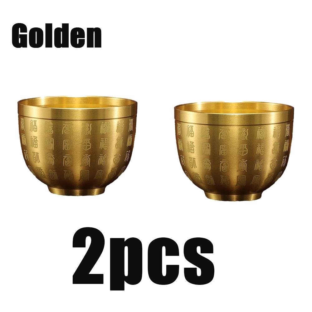 1/2/3pcs Home Decor Hundred Blessings Cup Copper Attract Wealth Good Luck Treasure Cup Desktop Small Ornament Meaningful Gifts