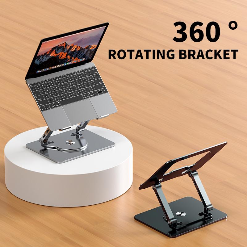 YY-J29 Carbon Steel Foldable Laptop Bracket Heat Dissipation Rotatable Notebook Desktop Stand