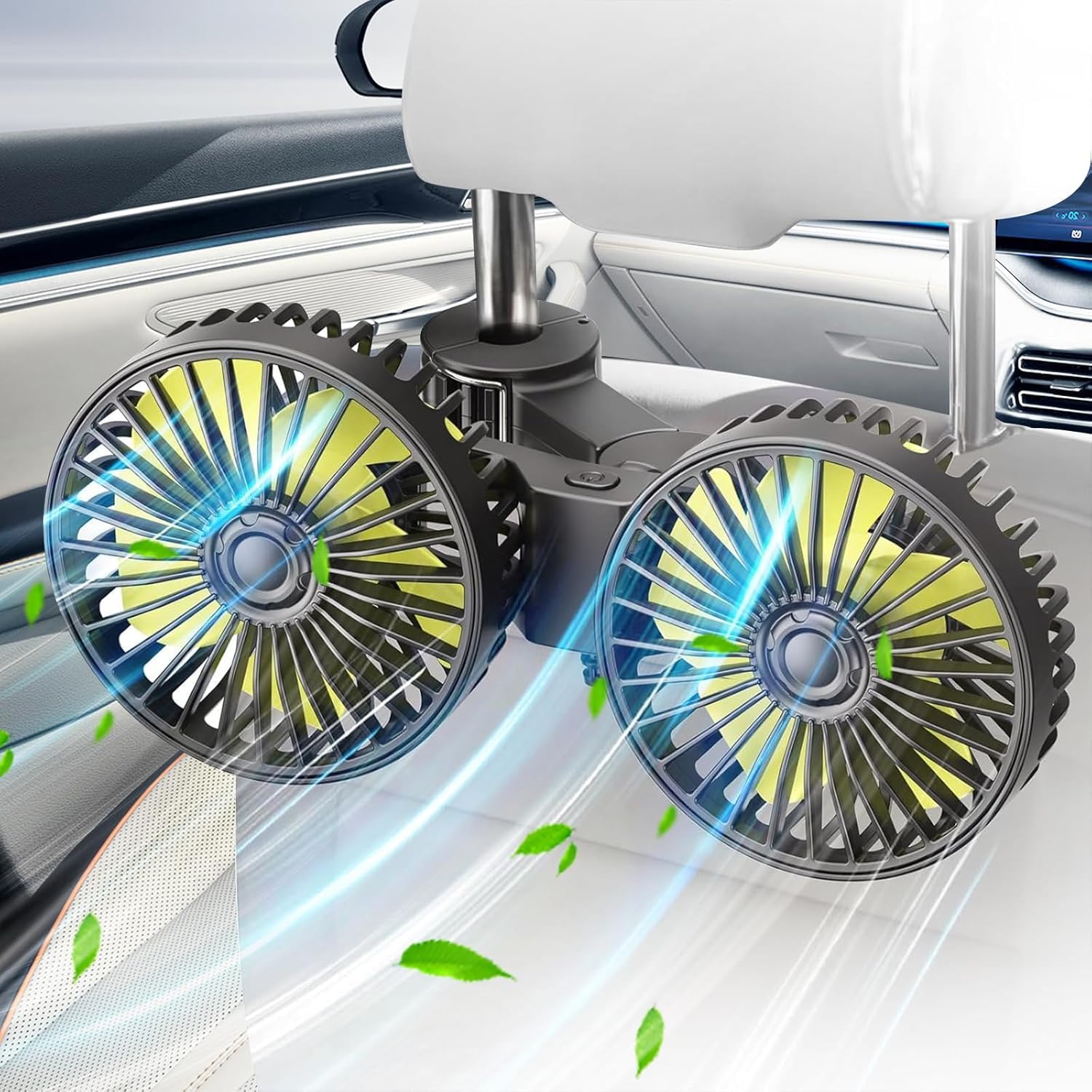 

Car Adjustable 3 Airflow Long Easy Summer Heatstroke Rear Seat Air Instruction Manual Included Fan, Double-Headed, 360° Angle, Settings, Wiring,
