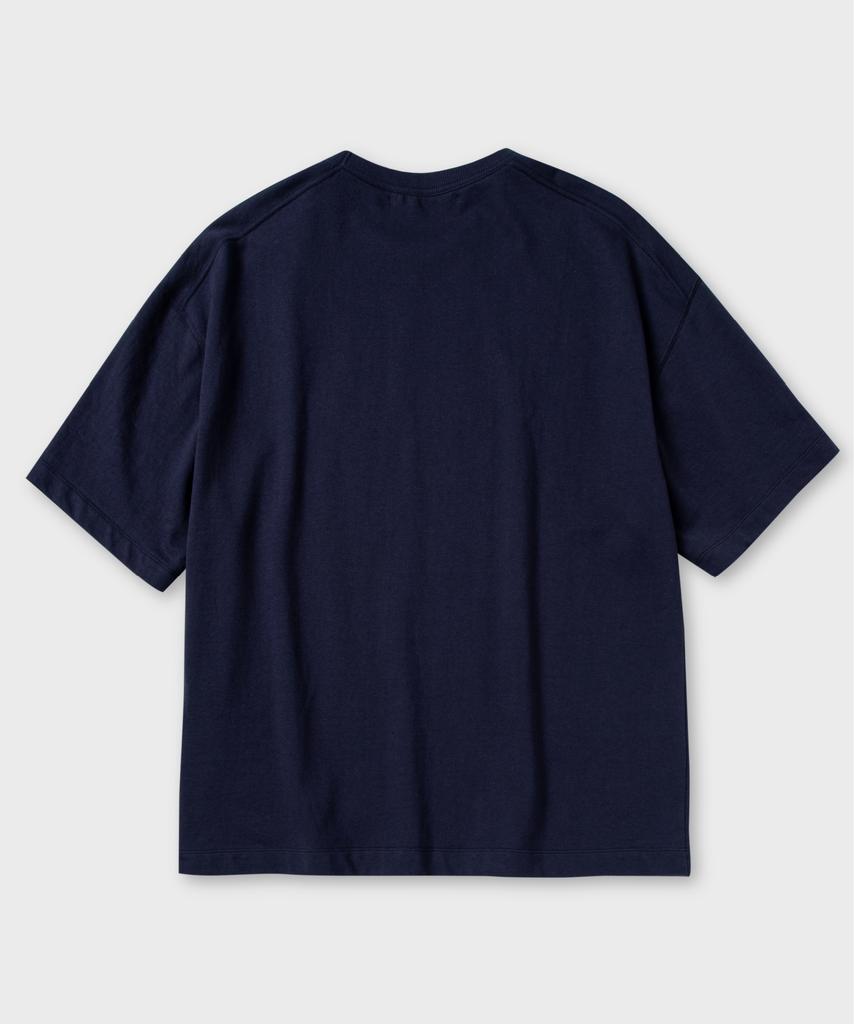 NONBLANK Pleated Half T-Shirt_Navy