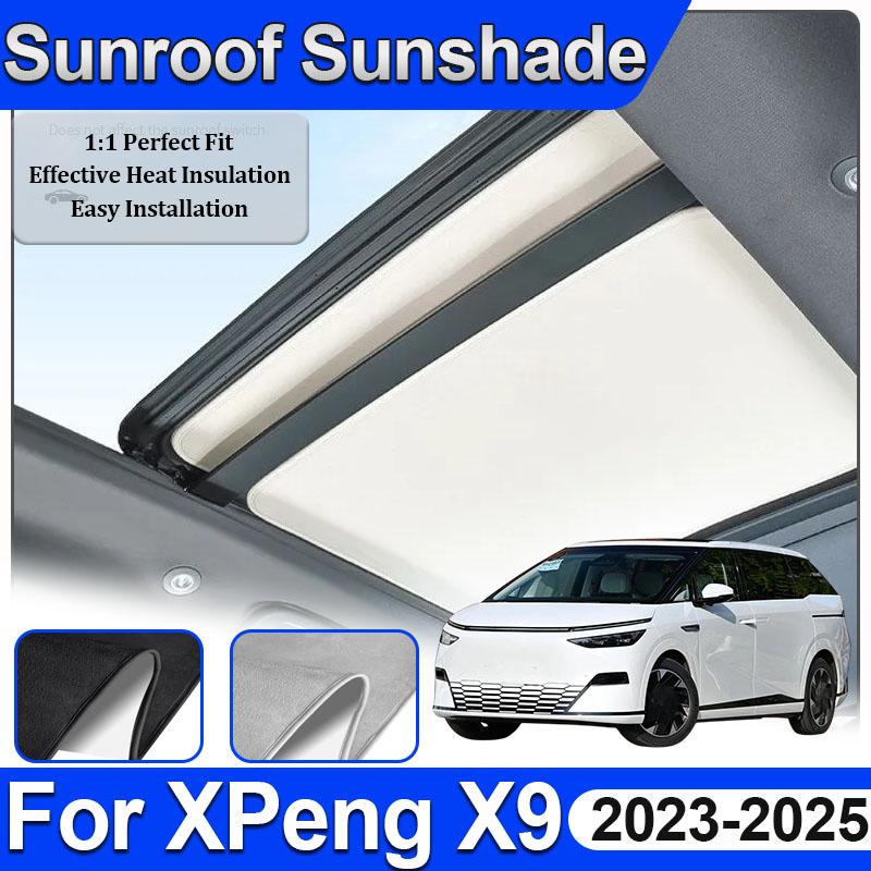 For XPeng X9 Accessories H93 2023 2024 2025 Car Sunroof Sunshade Electrostatic Adsorption Insulation Anti UV Sun Visor Auto Part