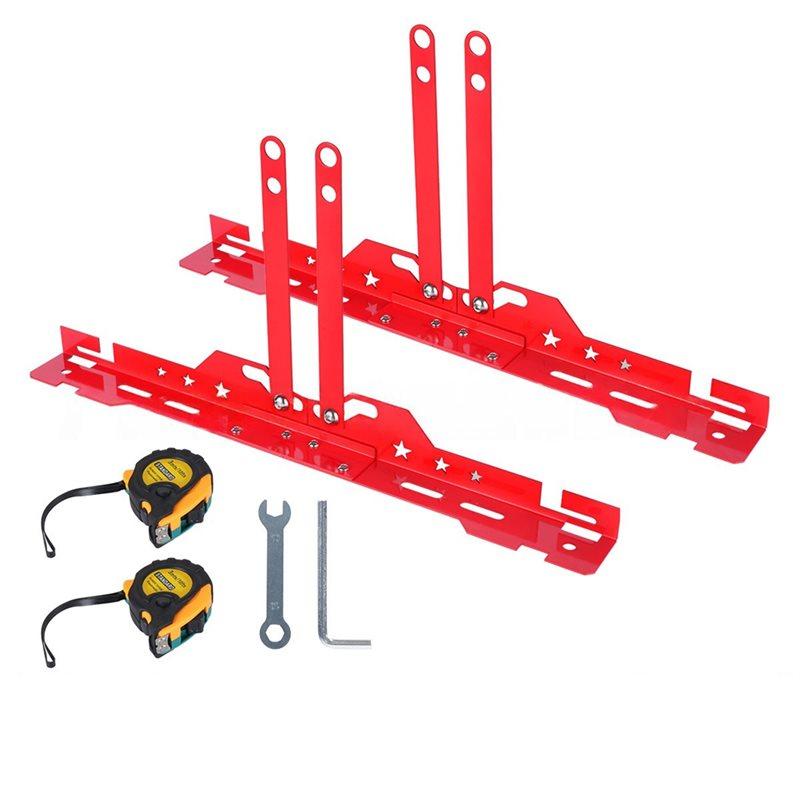 Heavy Duty Car Wheel Alignment Tool Plates 2Pcs Adjustable Automotive Wheel Leveling Aligner Toe Plates красный